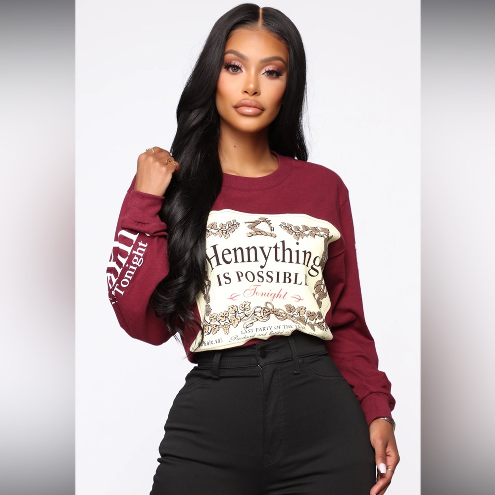 Hennessy Themed Long Sleeve Graphic Tee